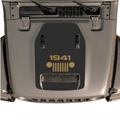 Hood Panel Decal/Sticker - 1941 Center Grill Graphic Decal Graphic Kit - For Jeep JL JLU 392 2018 - Premium Vinyl