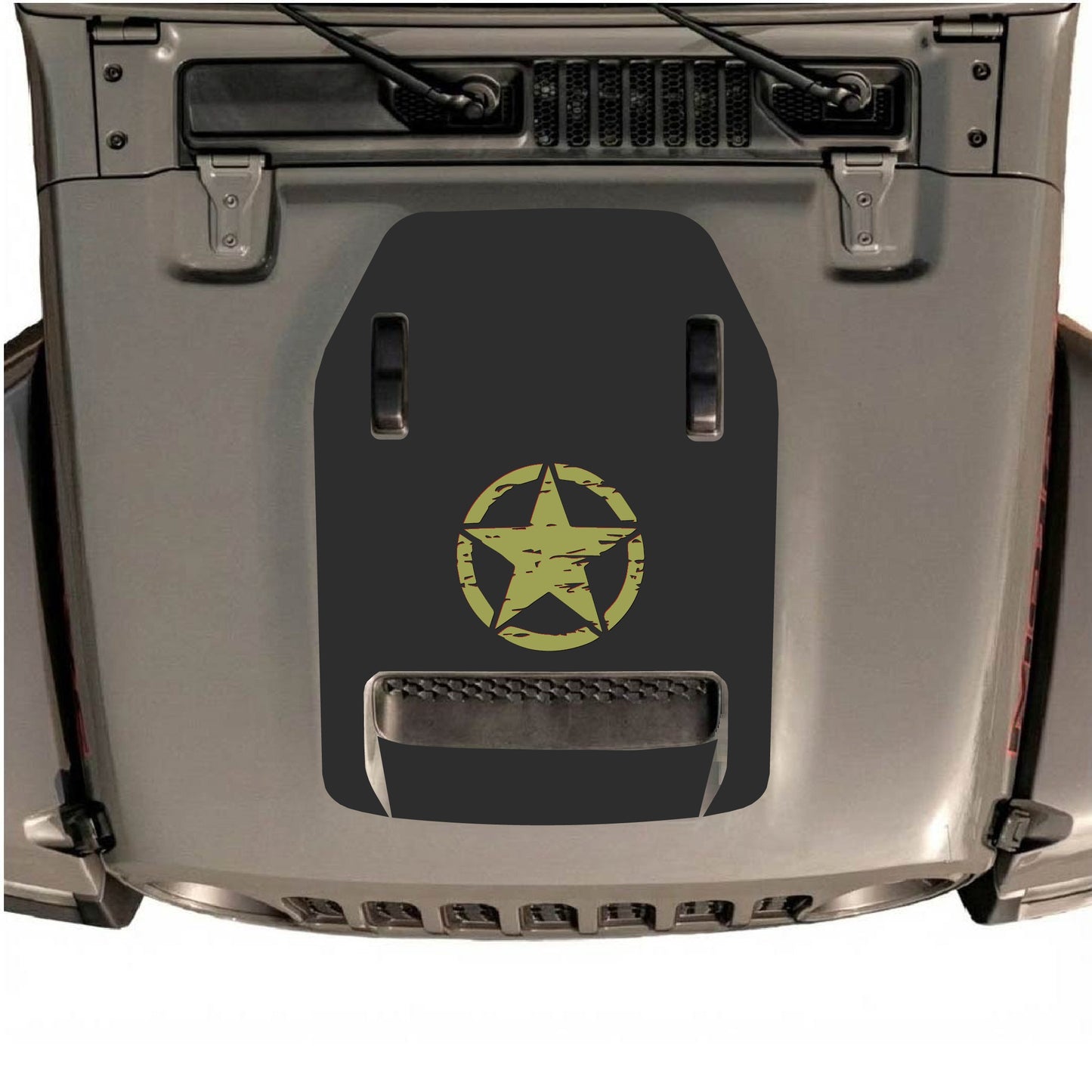 Hood Panel Decal/Sticker - Center Star Graphic Decal Graphic Kit - For Jeep JL JLU 392 2018 - Premium Vinyl