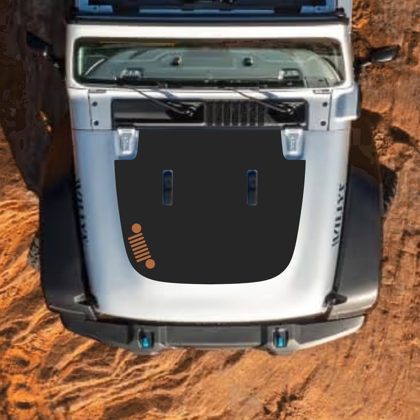 Hood Panel Decal/Sticker - Left Side Grill Graphic Decal Graphic Kit - For Jeep JL JLU Sahara 2018-2025 - Premium Vinyl