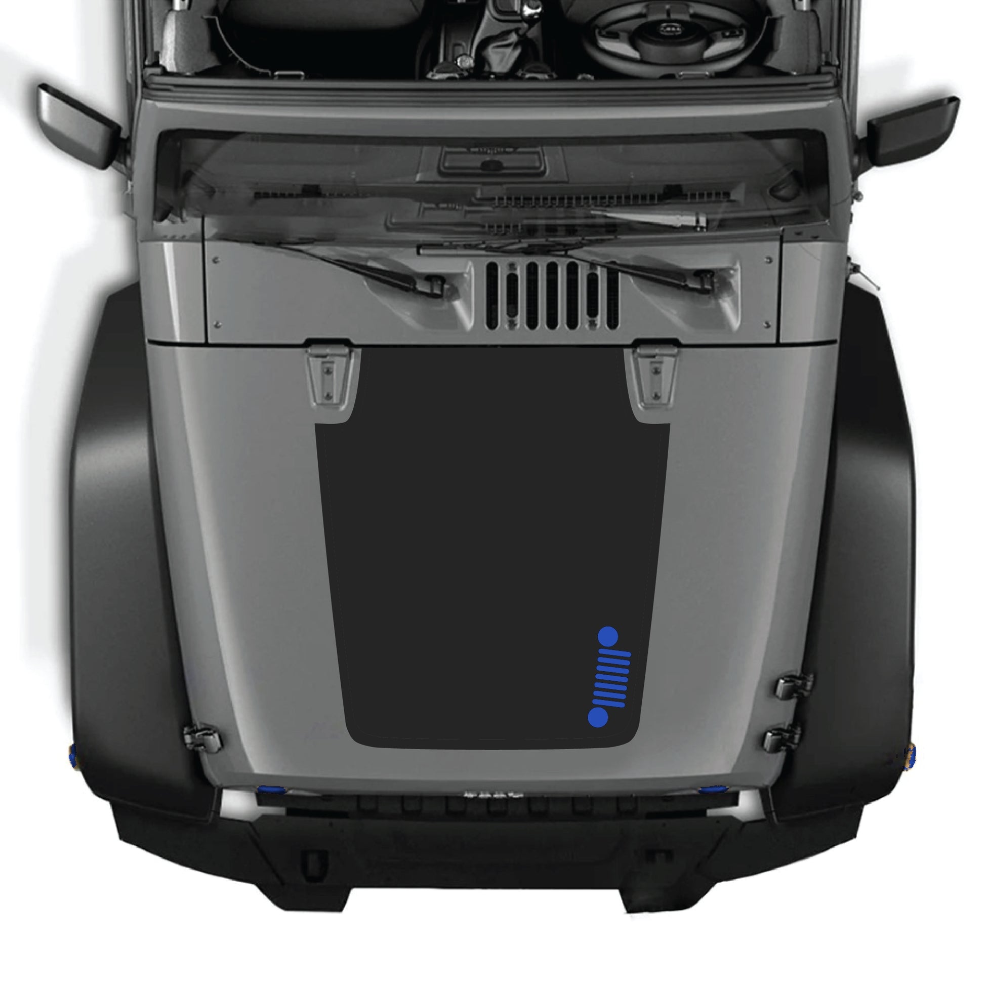 Right side hood panel decal graphic kit for Jeep Wrangler JK and JKU, premium vinyl hood decal from CarCode.