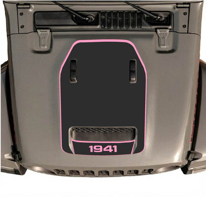Hood Panel Decal/Sticker - Bottom Cut 1941 with Border Graphic Decal Graphic Kit - For Jeep JL JLU 392 2018 - Premium Vinyl