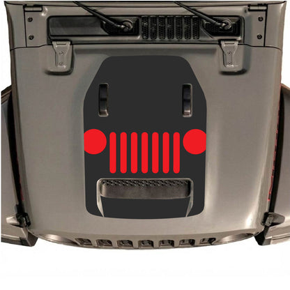 Hood Panel Decal/Sticker - Full Center Grill Graphic Decal Graphic Kit - For Jeep JL JLU 392 2018 - Premium Vinyl