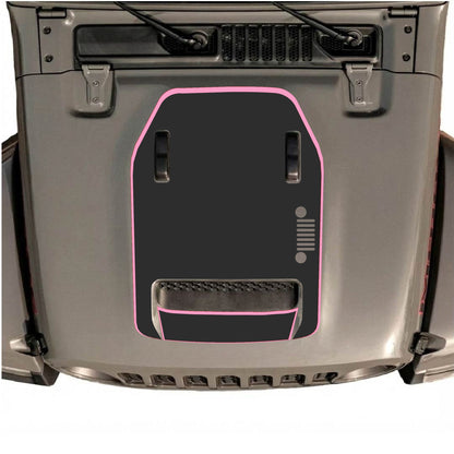Hood Panel Decal/Sticker - Right Side Grill with Border Graphic Decal Graphic Kit - For Jeep JL JLU 392 2018 - Premium Vinyl