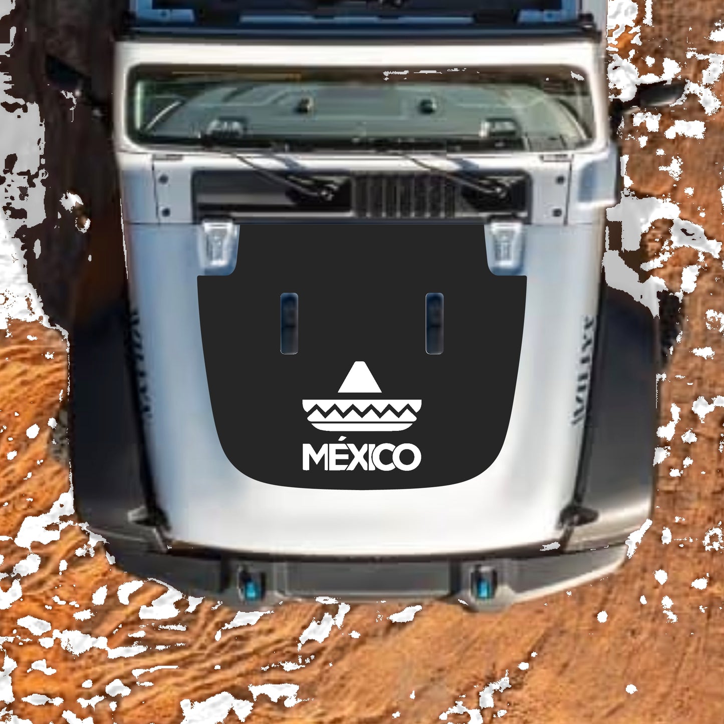 Hood Panel Decal/Sticker - Mexico Graphic Decal Graphic Kit - For Jeep JL JLU Sahara 2018-2025 - Premium Vinyl