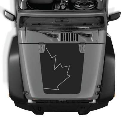 CarCode hood decal sticker for Jeep JK/JKU 2007-2018, made of premium vinyl, designed to enhance the vehicle's front hood appearance.