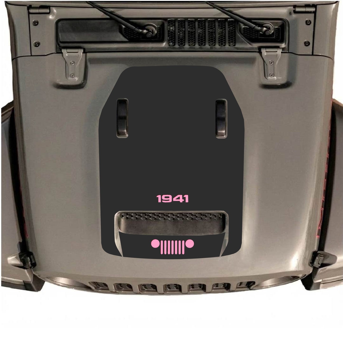 Hood Panel Decal/Sticker - 1941 Bottom Grill Graphic Decal Graphic Kit - For Jeep JL JLU 392 2018 - Premium Vinyl