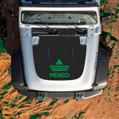 Hood Panel Decal/Sticker - Mexico Graphic Decal Graphic Kit - For Jeep JL JLU Sahara 2018-2025 - Premium Vinyl