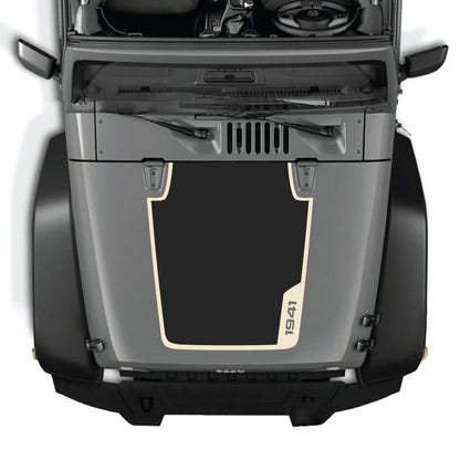 alt
Calcomanía del panel del capó 1941 del lado derecho con borde gráfico para Jeep Wrangler JK JKU 2007-2018, hecha de vinilo premium por CarCode.