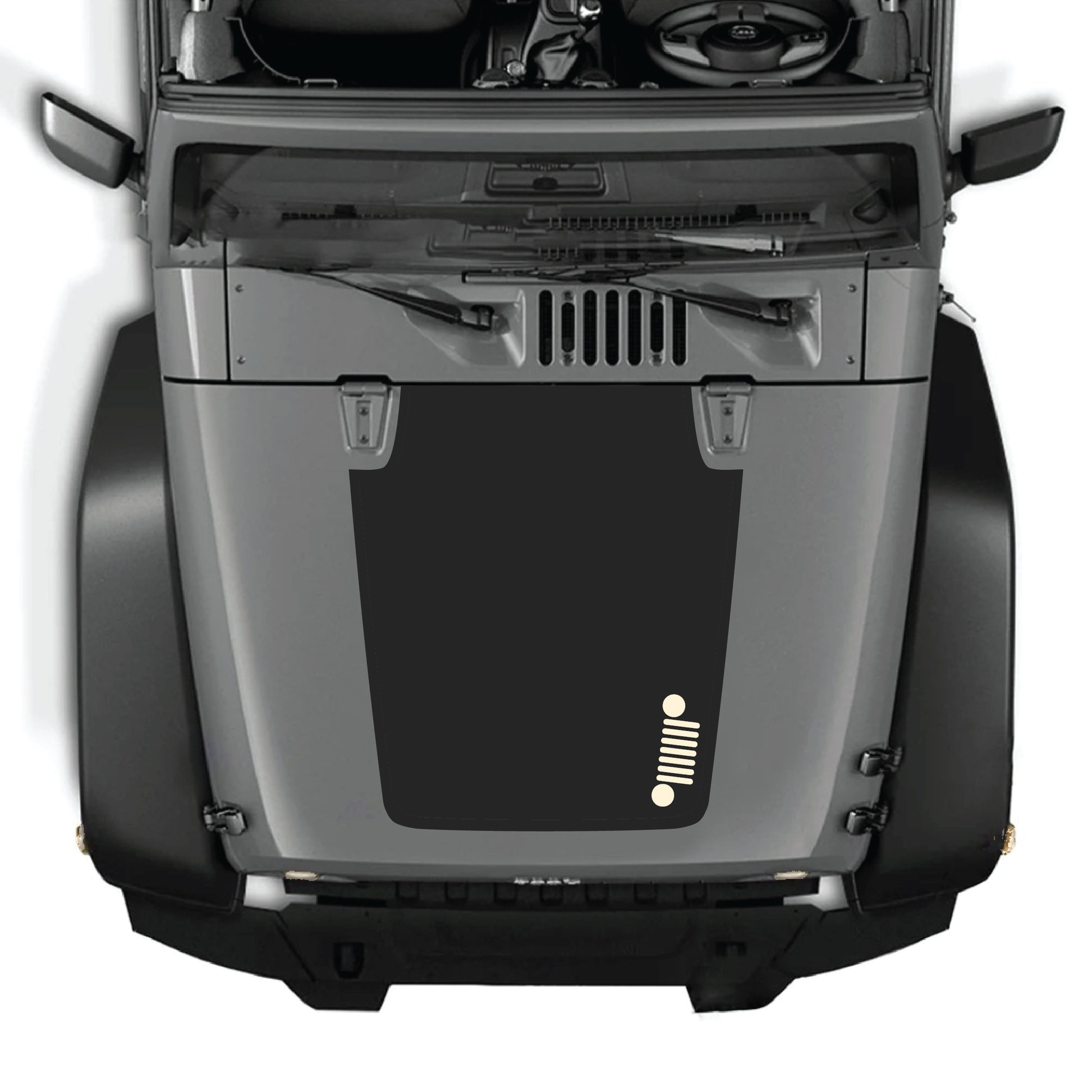 Right side hood decal graphic kit for Jeep Wrangler JK JKU, premium vinyl hood panel sticker with bold design.