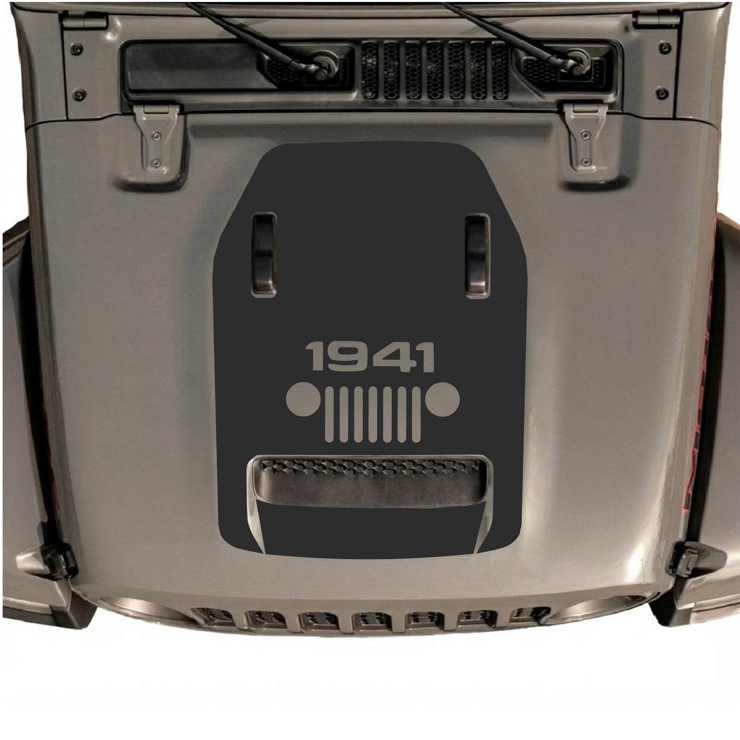 CarCode JL/JLU hood decal sticker in premium vinyl, featuring stylish hood styles design for 2018+ Jeep models.