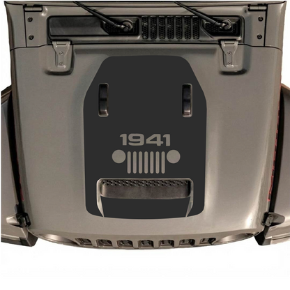 CarCode JL/JLU hood decal sticker in premium vinyl, featuring stylish hood styles design for 2018+ Jeep models.