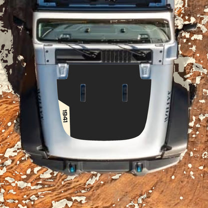 Hood Panel Decal/Sticker - Left Side 1941 Graphic Decal Graphic Kit - For Jeep JL JLU Sahara 2018-2025 - Premium Vinyl