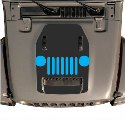 Hood Panel Decal/Sticker - Full Center Grill Graphic Decal Graphic Kit - For Jeep JL JLU 392 2018 - Premium Vinyl