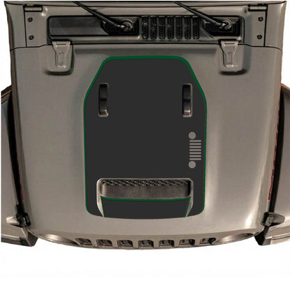 Hood Panel Decal/Sticker - Right Side Grill with Border Graphic Decal Graphic Kit - For Jeep JL JLU 392 2018 - Premium Vinyl