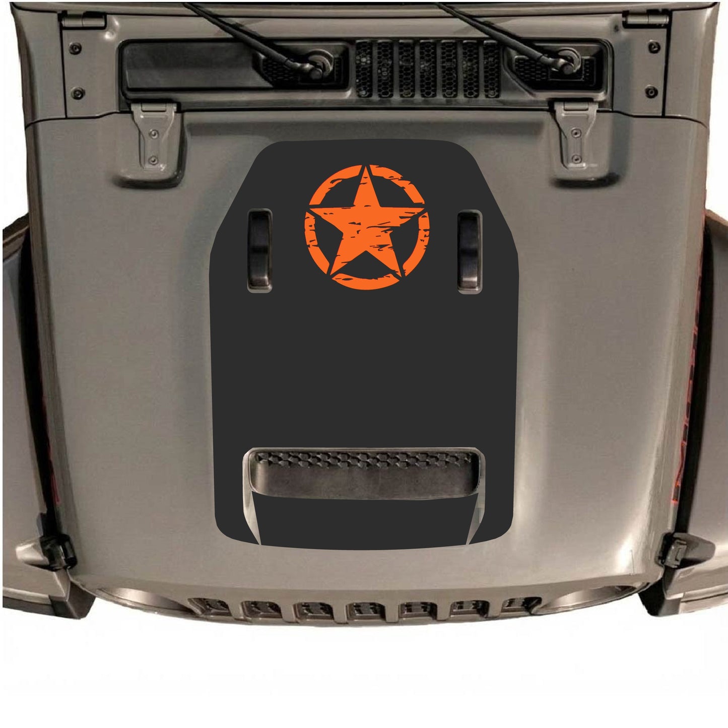 Hood Panel Decal/Sticker - Top Star Graphic Decal Graphic Kit - For Jeep JL JLU 392 2018 - Premium Vinyl