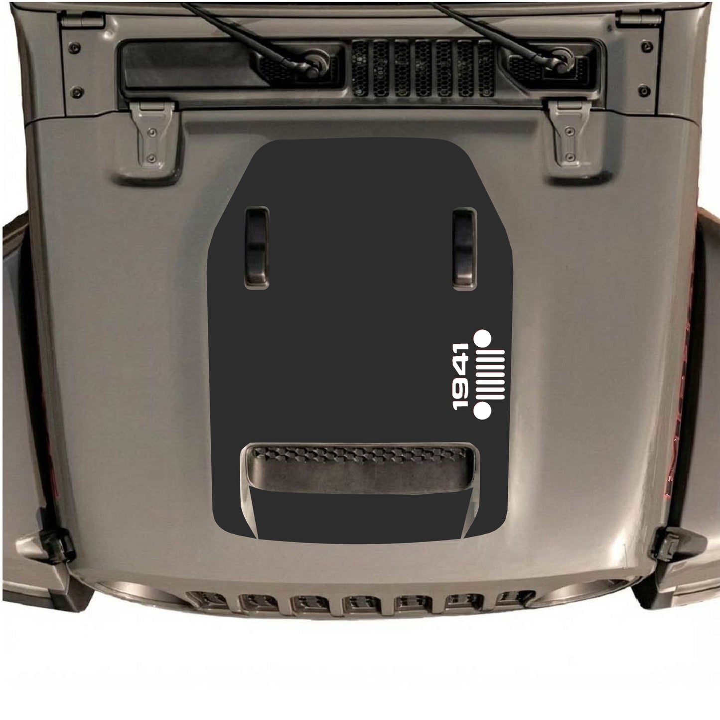 Hood Panel Decal/Sticker - 1941 Right Side Grill Graphic Decal Graphic Kit - For Jeep JL JLU 392 2018 - Premium Vinyl