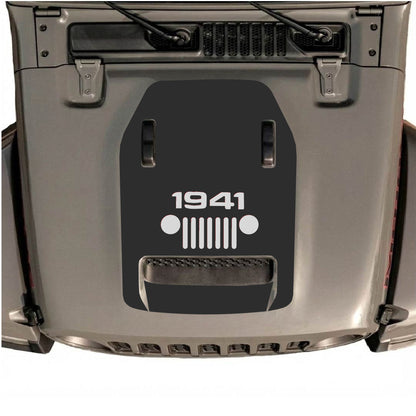 Hood Panel Decal/Sticker - 1941 Center Grill Graphic Decal Graphic Kit - For Jeep JL JLU 392 2018 - Premium Vinyl