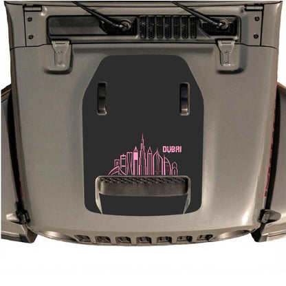Hood Panel Decal/Sticker - Dubai Style Graphic Decal Graphic Kit - For Jeep JL JLU 392 2018 - Premium Vinyl