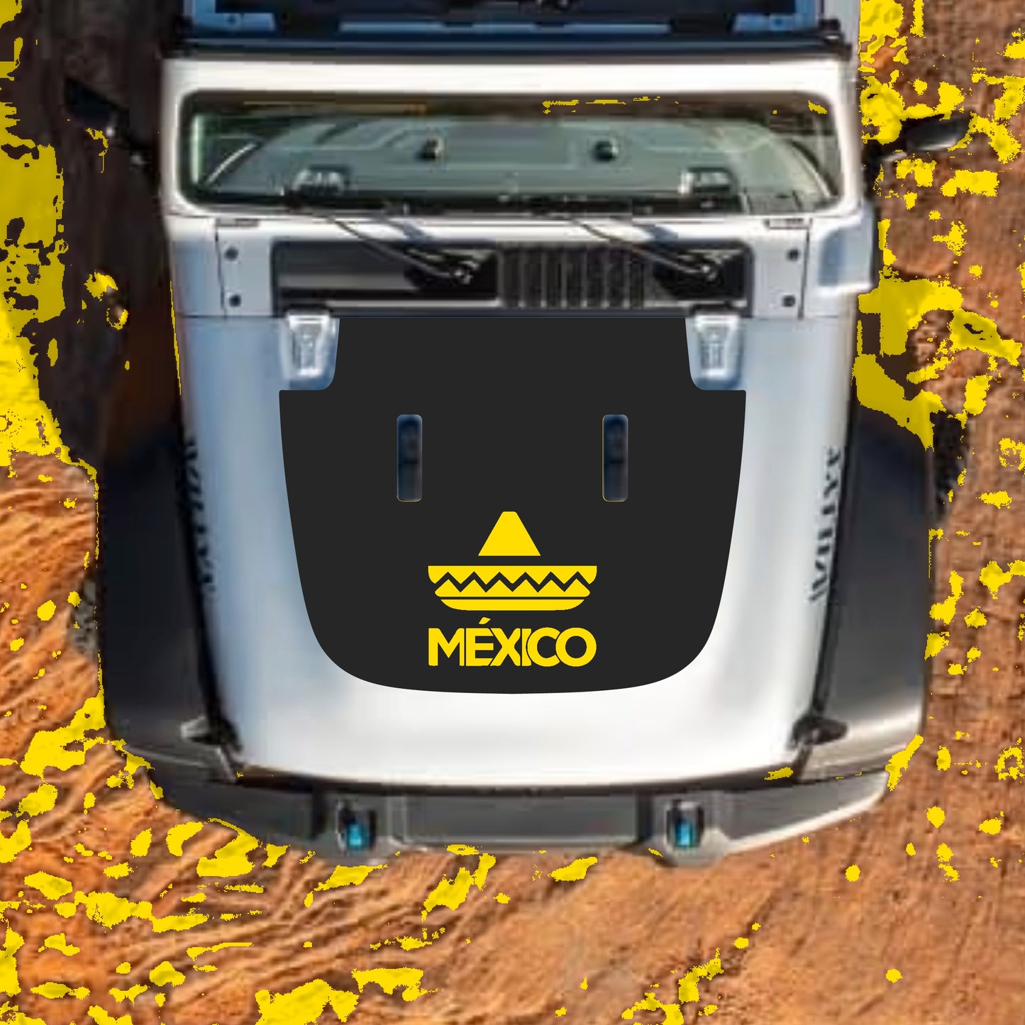 Hood Panel Decal/Sticker - Mexico Graphic Decal Graphic Kit - For Jeep JL JLU Sahara 2018-2025 - Premium Vinyl
