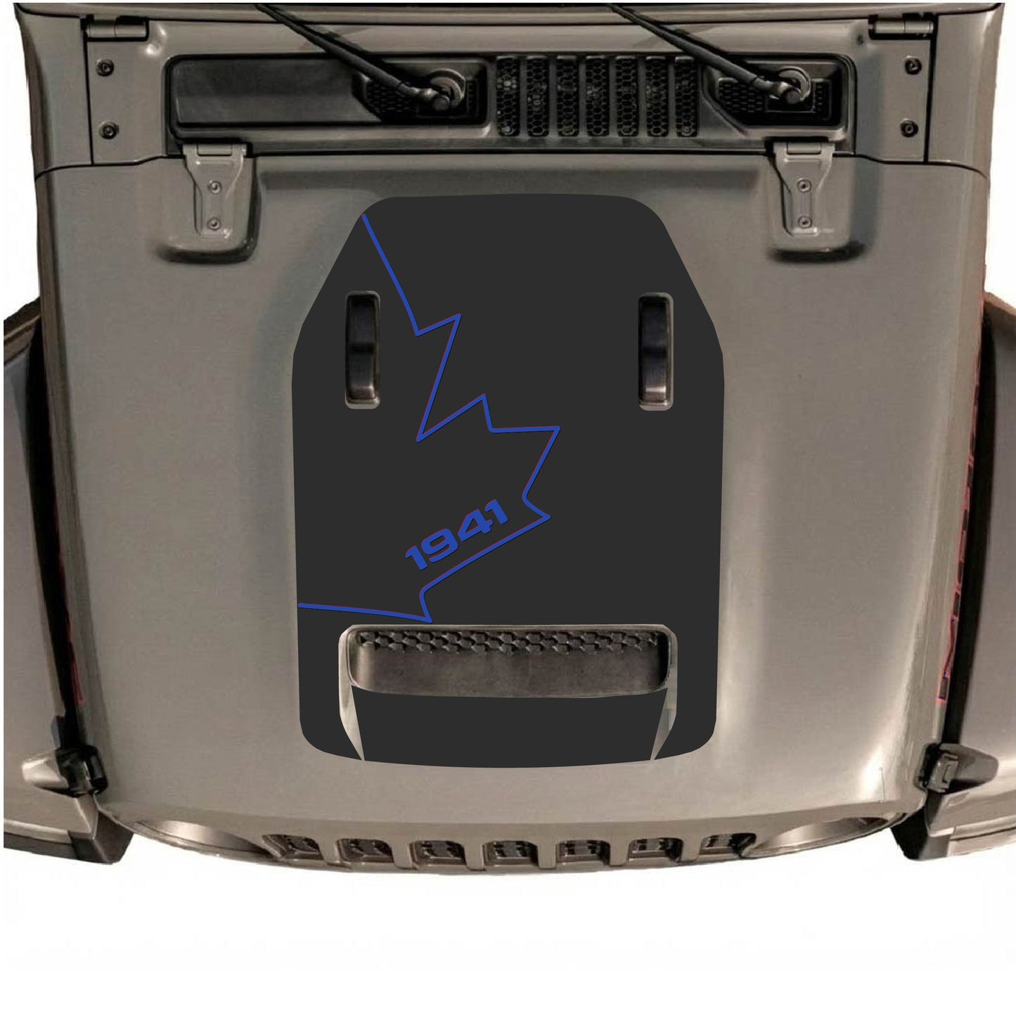 Hood Panel Decal/Sticker - 1941 Canada Full Leaf Graphic Decal Graphic Kit - For Jeep JL JLU 392 2018 - Premium Vinyl