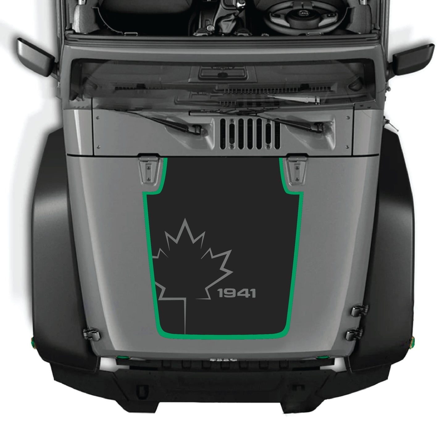 Calcomanía decorativa con hoja de Canadá para Jeep Wrangler JK JKU, sticker de vinilo premium con gráfico 1941 de CarCode.