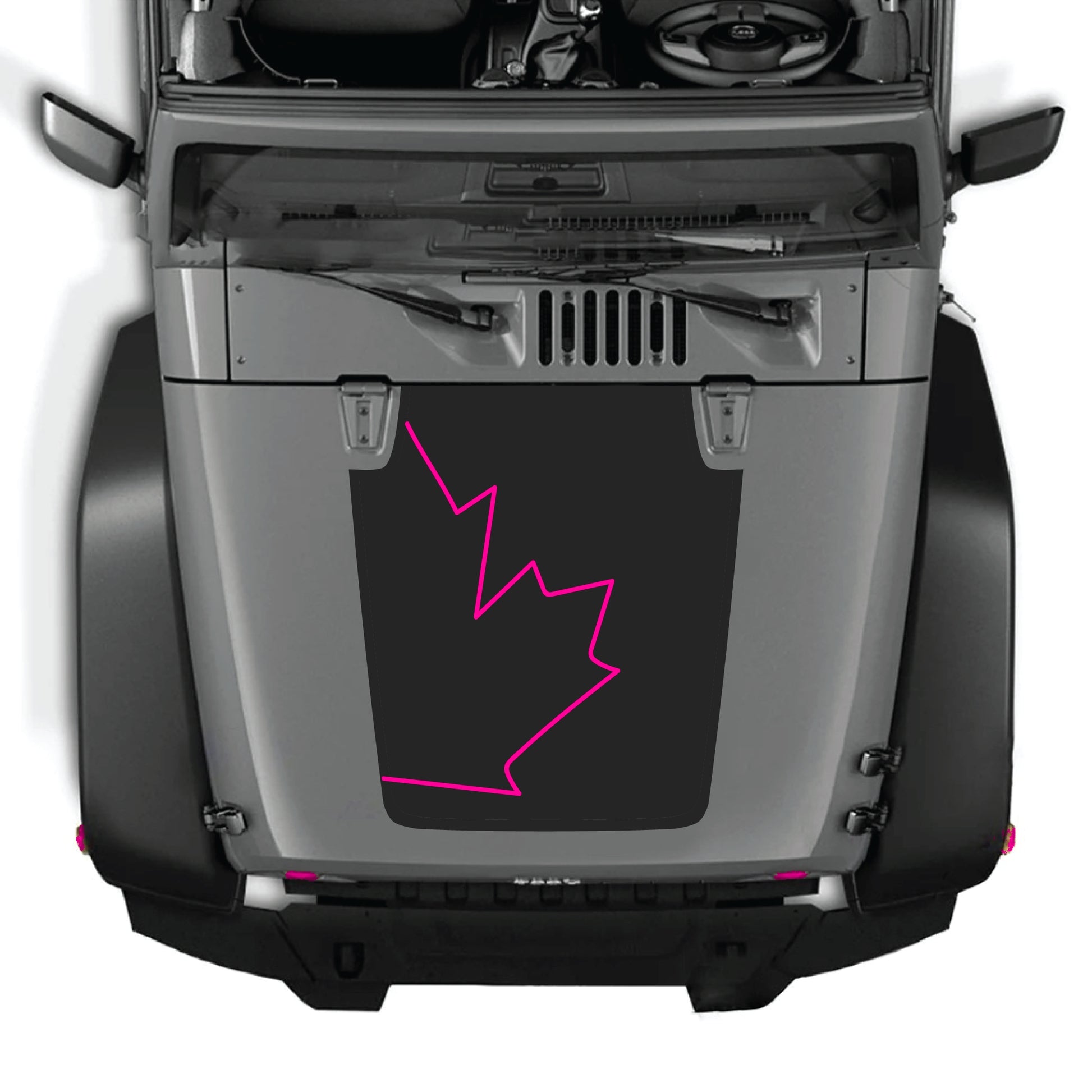 Canada full leaf hood decal sticker by CarCode for Jeep Wrangler JK JKU 2007-2018, made of premium vinyl.