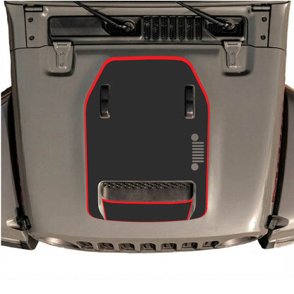 Hood Panel Decal/Sticker - Right Side Grill with Border Graphic Decal Graphic Kit - For Jeep JL JLU 392 2018 - Premium Vinyl