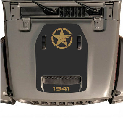 Hood Panel Decal/Sticker - Top Star 1941 Graphic Decal Graphic Kit - For Jeep JL JLU 392 2018 - Premium Vinyl