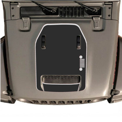 Hood Panel Decal/Sticker - Right Side Grill with Border Graphic Decal Graphic Kit - For Jeep JL JLU 392 2018 - Premium Vinyl