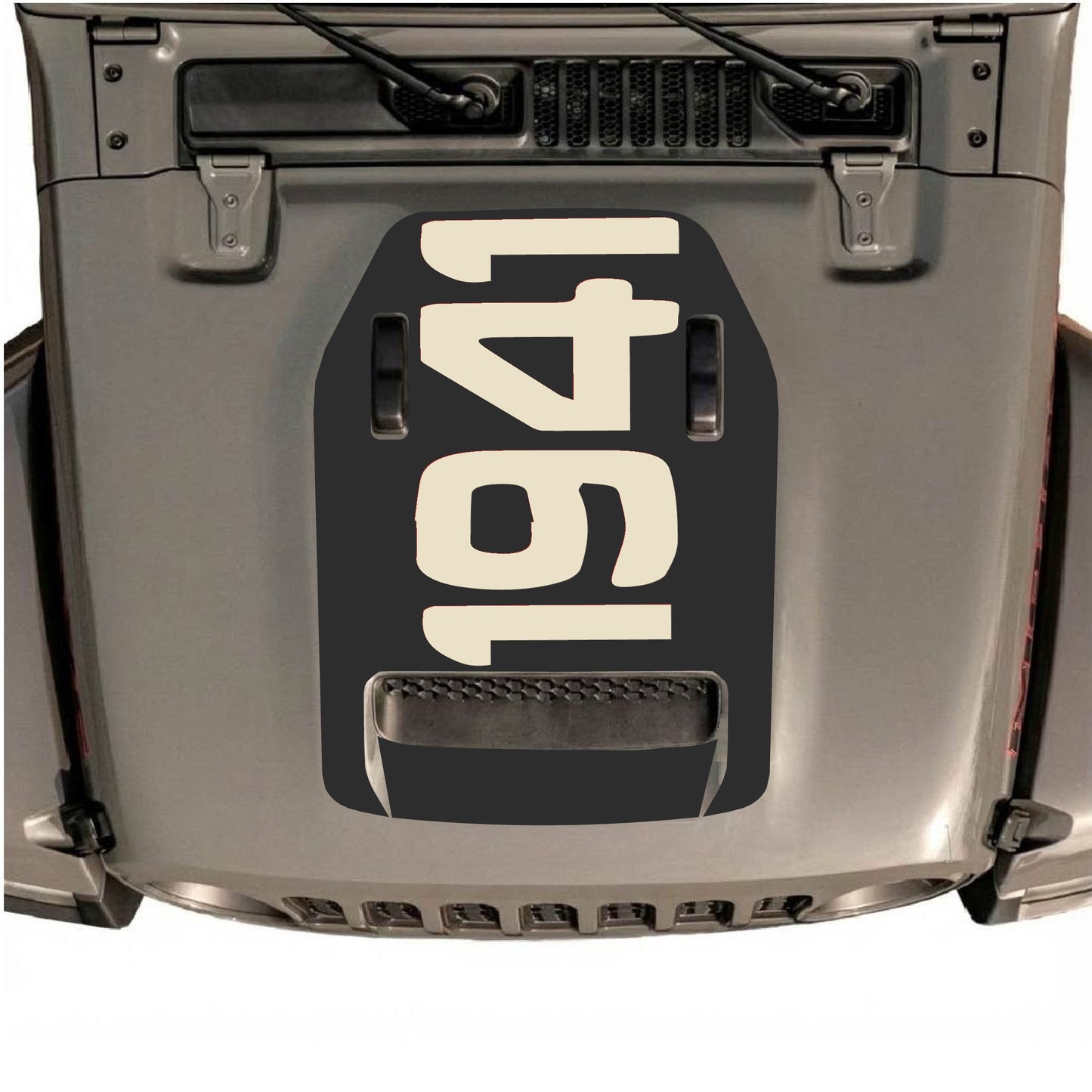 Hood Panel Decal/Sticker - 1941 Graphic Decal Graphic Kit - For Jeep JL JLU 392 2018 - Premium Vinyl