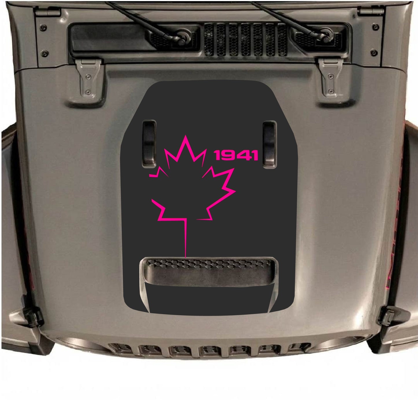 Hood Panel Decal/Sticker - 1941 Canada Leaf Graphic Decal Graphic Kit - For Jeep JL JLU 392 2018 - Premium Vinyl