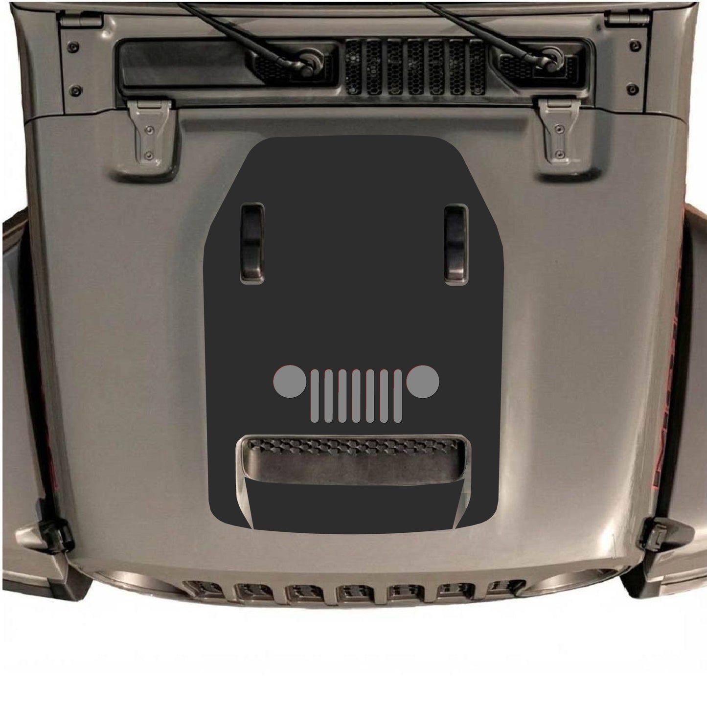 Hood Panel Decal/Sticker - Center Grill Graphic Decal Graphic Kit - For Jeep JL JLU 392 2018 - Premium Vinyl