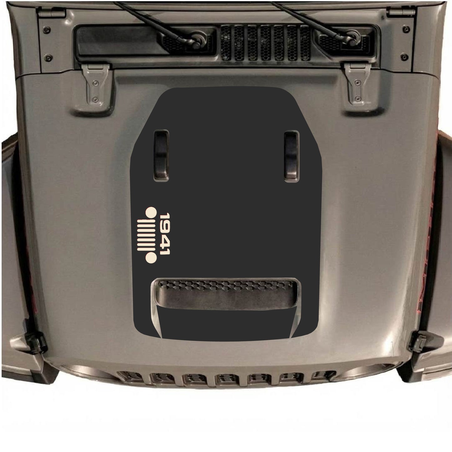 Hood Panel Decal/Sticker - 1941 Left Side Grill Graphic Decal Graphic Kit - For Jeep JL JLU 392 2018 - Premium Vinyl