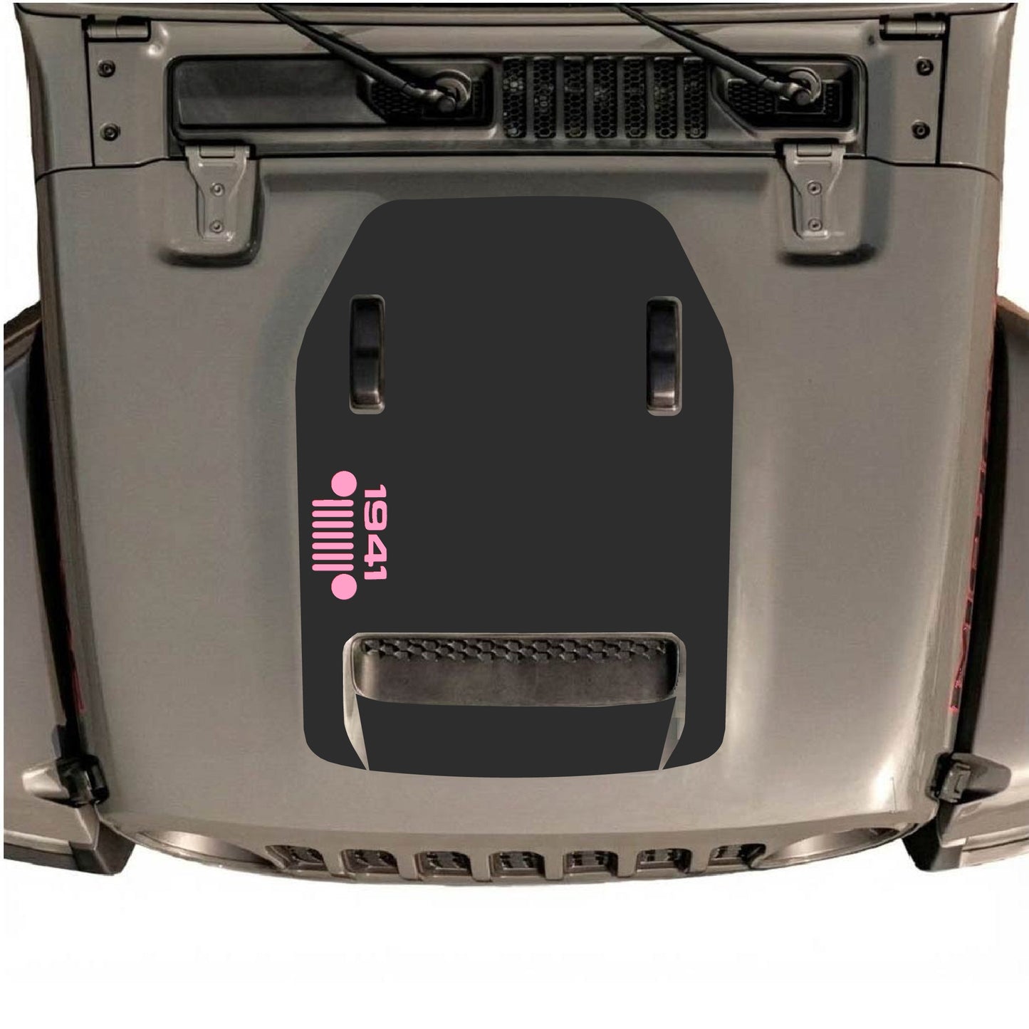 Hood Panel Decal/Sticker - 1941 Left Side Grill Graphic Decal Graphic Kit - For Jeep JL JLU 392 2018 - Premium Vinyl