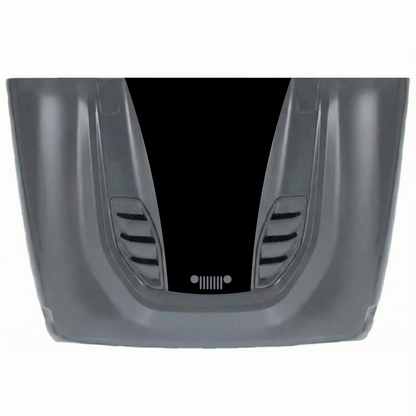 CarCode 10th Anniversary Jeep JK/JKU decal sticker on hood, made of premium vinyl, featuring celebratory design for 2007-2018 models.