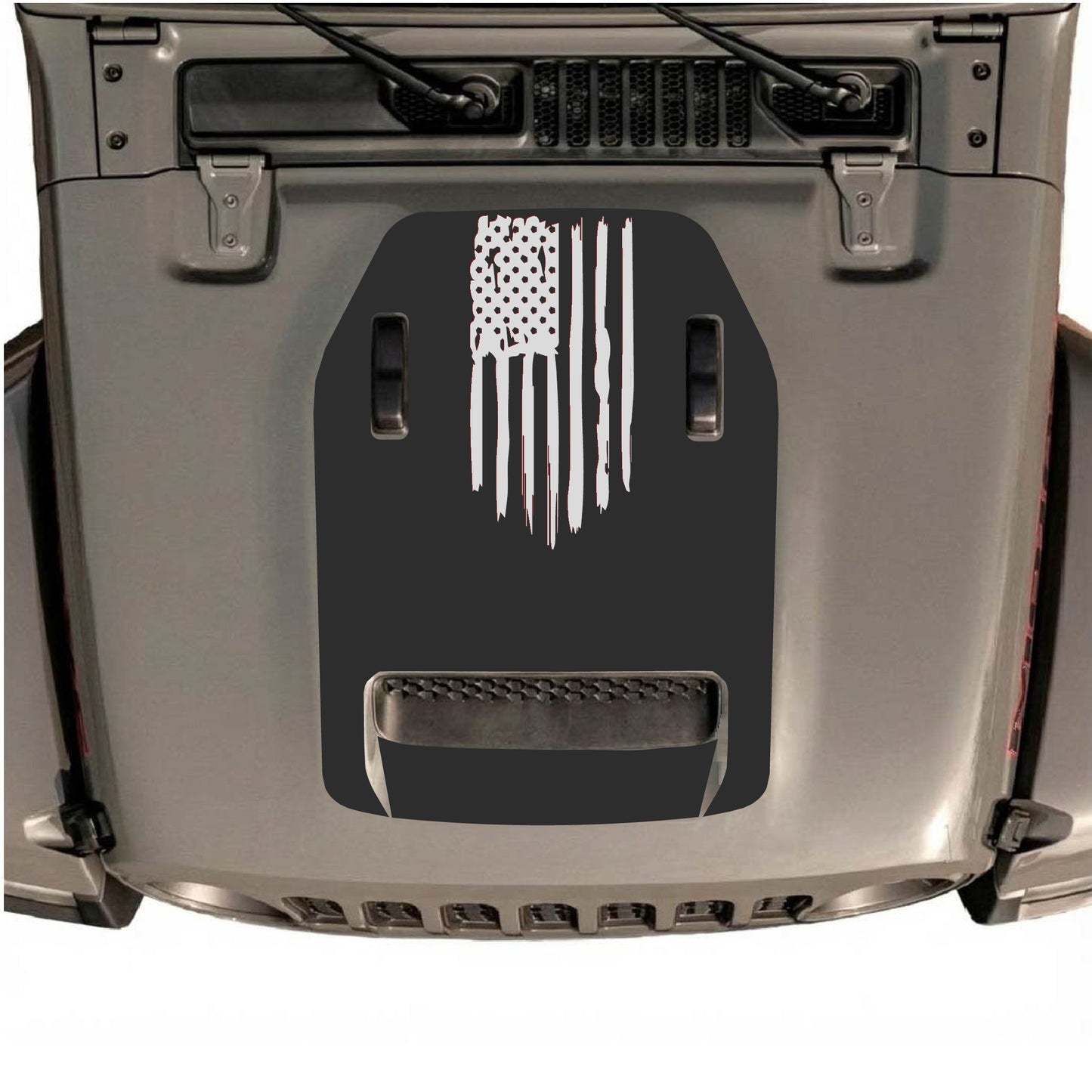 Hood Panel Decal/Sticker - America Flag Graphic Decal Graphic Kit - For Jeep JL JLU 392 2018 - Premium Vinyl