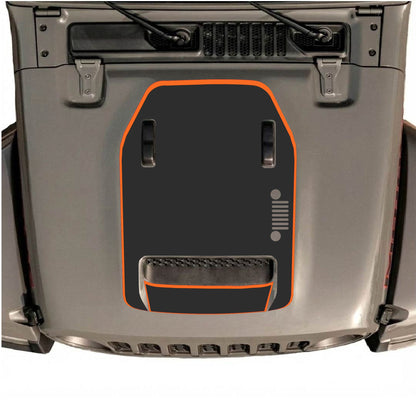 Hood Panel Decal/Sticker - Right Side Grill with Border Graphic Decal Graphic Kit - For Jeep JL JLU 392 2018 - Premium Vinyl