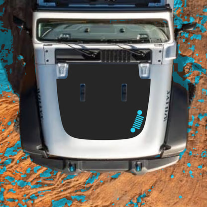 Hood Panel Decal/Sticker - Right Side Grill Graphic Decal Graphic Kit - For Jeep JL JLU Sahara 2018-2025 - Premium Vinyl