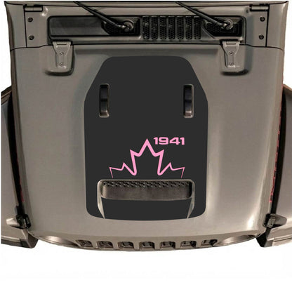 Hood Panel Decal/Sticker - 1941 Canada Graphic Decal Graphic Kit - For Jeep JL JLU 392 2018 - Premium Vinyl