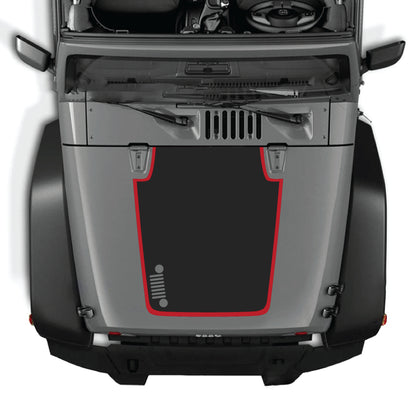 Kit de calcomanía para el lado izquierdo del capó de Jeep Wrangler JK en vinilo premium negro, con diseño de parrilla llamativo para modelos 2007-2018.
