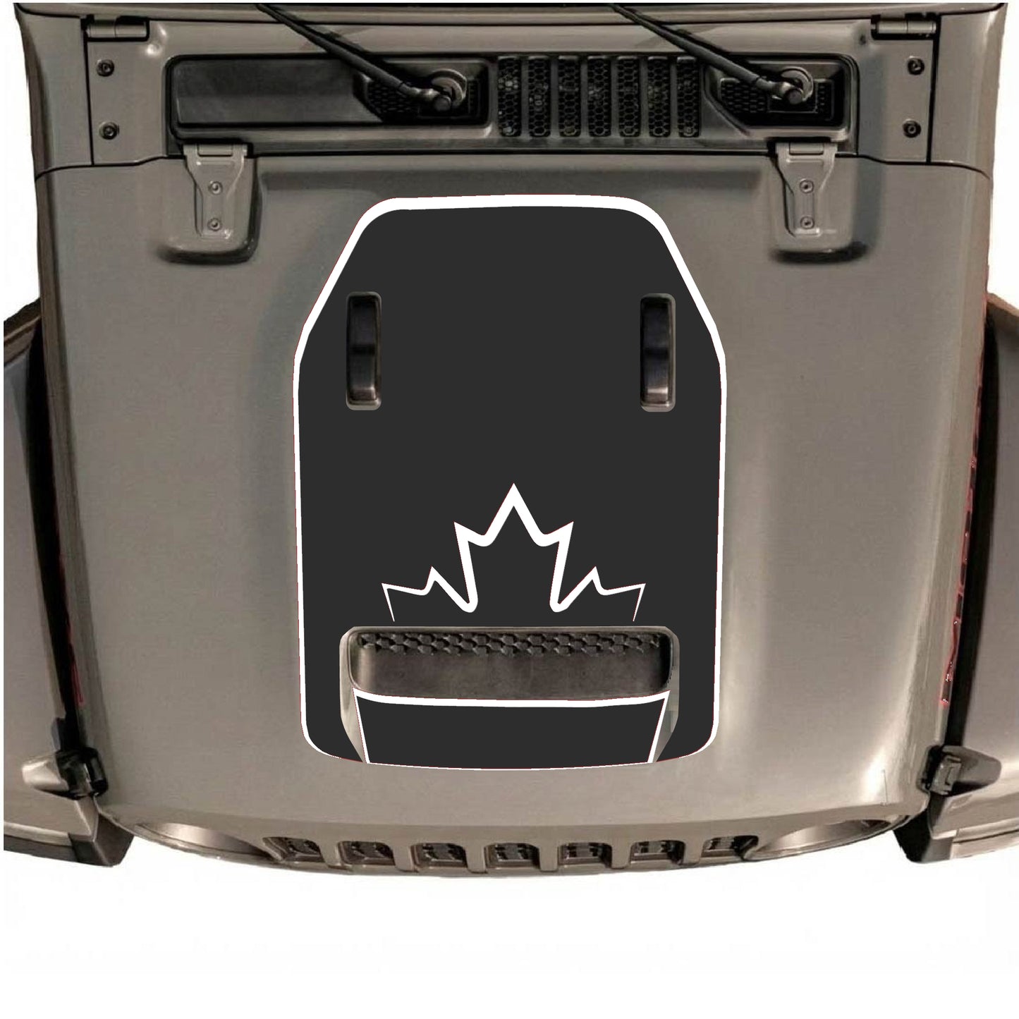 Hood Panel Decal/Sticker - Canada with Border Graphic Decal Graphic Kit - For Jeep JL JLU 392 2018 - Premium Vinyl