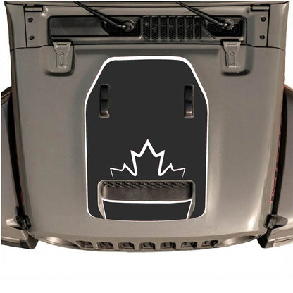 Hood Panel Decal/Sticker - Canada with Border Graphic Decal Graphic Kit - For Jeep JL JLU 392 2018 - Premium Vinyl