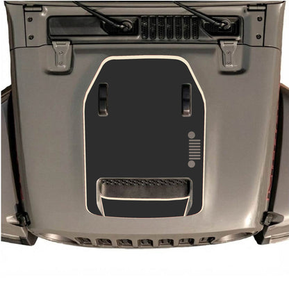 Hood Panel Decal/Sticker - Right Side Grill with Border Graphic Decal Graphic Kit - For Jeep JL JLU 392 2018 - Premium Vinyl