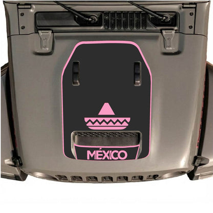 Hood Panel Decal/Sticker - Mexico Style with Border Graphic Decal Graphic Kit - For Jeep JL JLU 392 2018 - Premium Vinyl