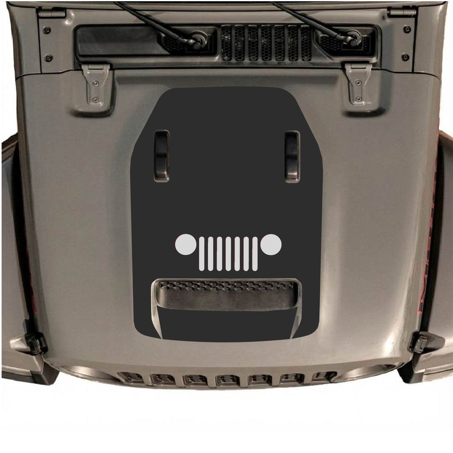Hood Panel Decal/Sticker - Center Grill Graphic Decal Graphic Kit - For Jeep JL JLU 392 2018 - Premium Vinyl