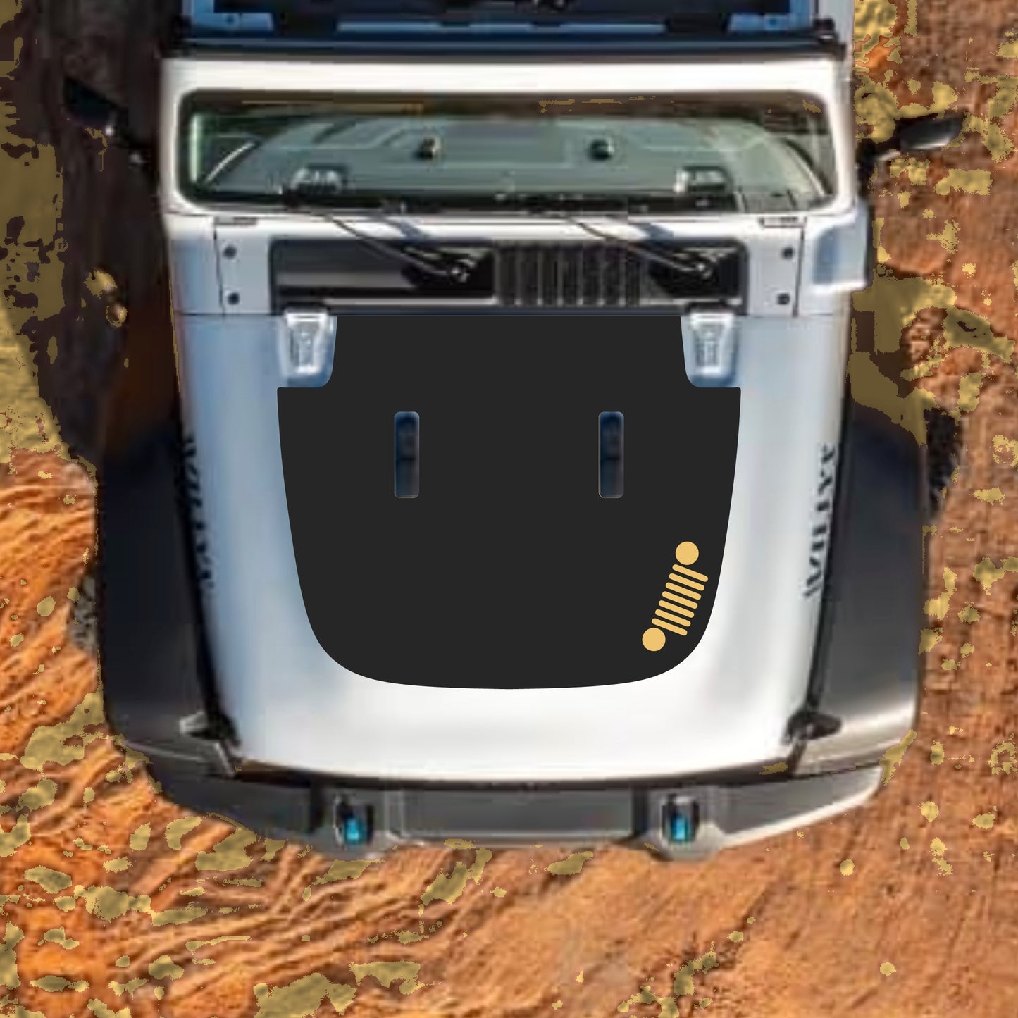 Hood Panel Decal/Sticker - Right Side Grill Graphic Decal Graphic Kit - For Jeep JL JLU Sahara 2018-2025 - Premium Vinyl