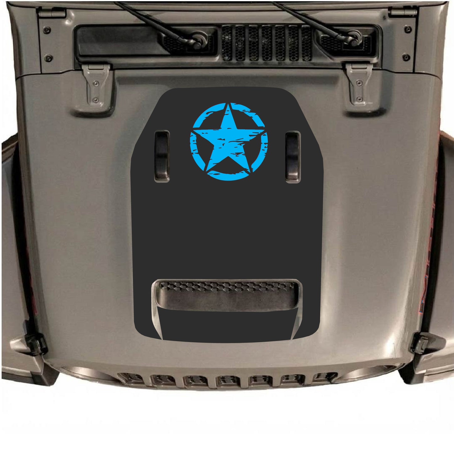 Hood Panel Decal/Sticker - Top Star Graphic Decal Graphic Kit - For Jeep JL JLU 392 2018 - Premium Vinyl