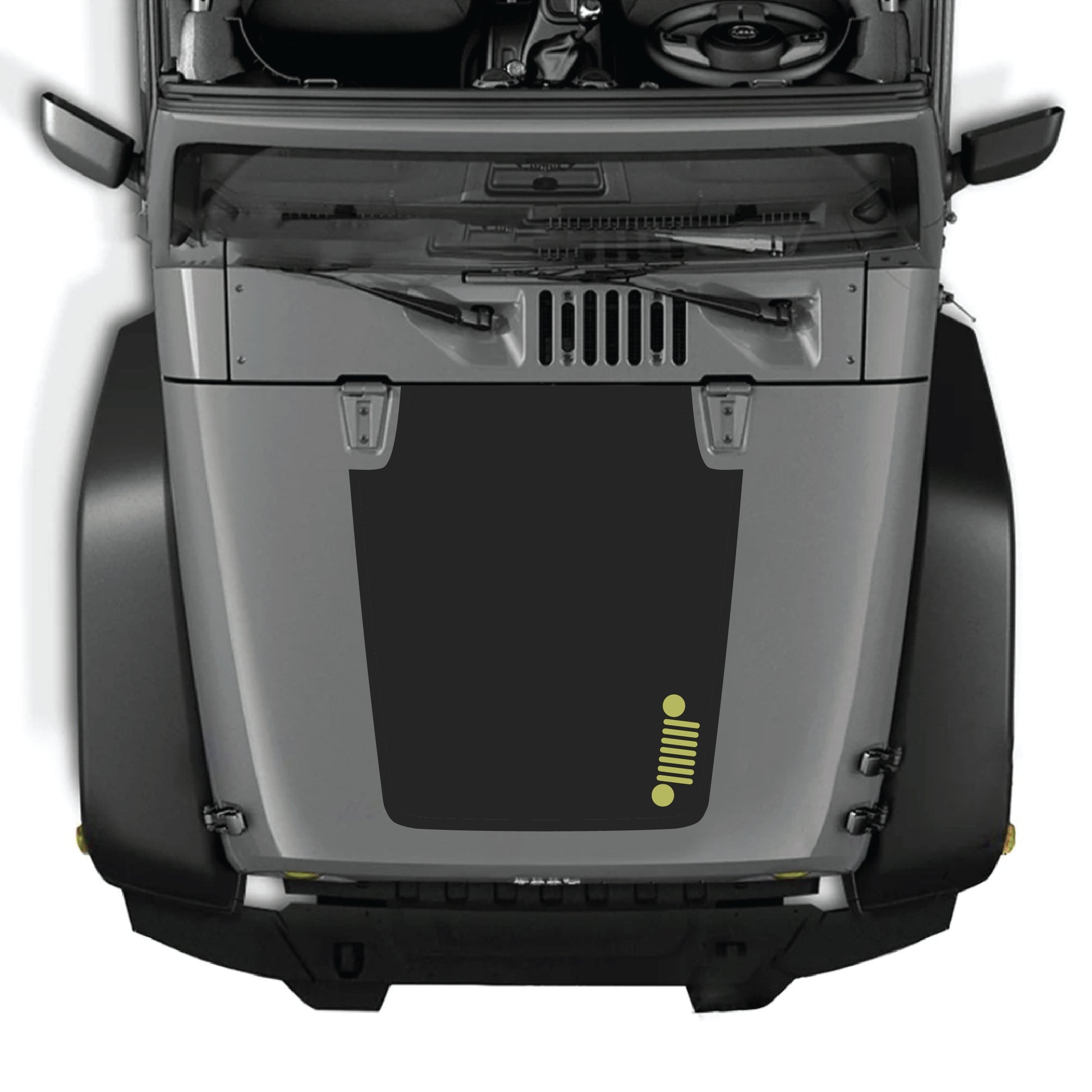 Right side hood decal graphic kit for Jeep Wrangler JK JKU, premium vinyl hood panel sticker by CarCode.