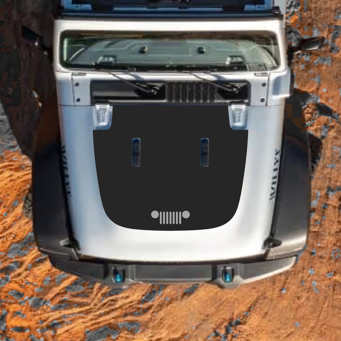 Hood Panel Decal/Sticker - Grill Graphic Decal Graphic Kit - For Jeep JL JLU Sahara 2018-2025 - Premium Vinyl