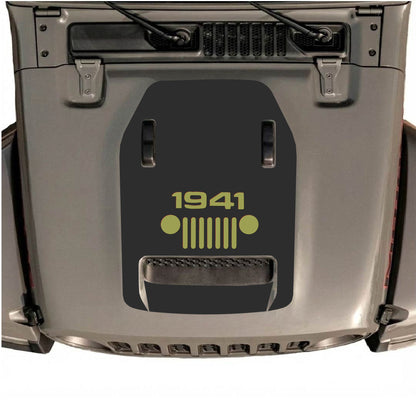 Hood Panel Decal/Sticker - 1941 Center Grill Graphic Decal Graphic Kit - For Jeep JL JLU 392 2018 - Premium Vinyl